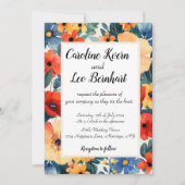 Invitation Mariage rustique fleur sauvage (Devant)