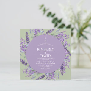 Invitation Mariage Rustique Fleur Sauvage Lavande Sauge
