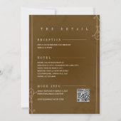 Invitation Mariage Rustique Fleuris Marbre Élégant QRcode (Dos)