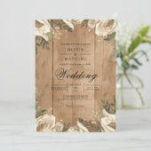 Invitation Mariage Rustique Floral (Debout devant)