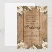 Invitation Mariage Rustique Floral (Devant / Derrière)