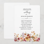 Invitation mariage rustique floral aquarelle (Devant / Derrière)