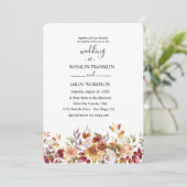 Invitation mariage rustique floral aquarelle (Debout devant)