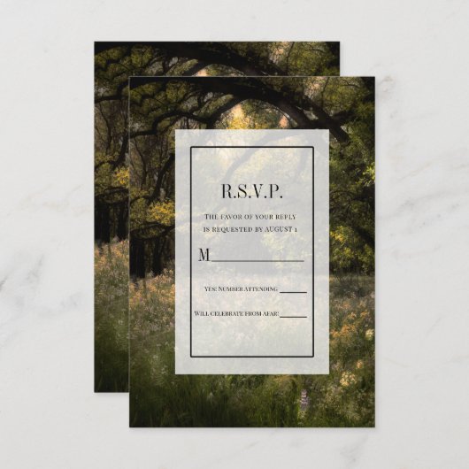 Invitation Mariage rustique Floral Enchanted Forest Tree RSVP (Devant / Derrière)