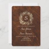 Invitation Mariage Rustique Floral Or Vintage (Devant)