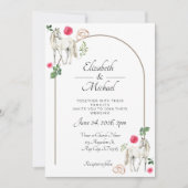 Invitation Mariage rustique floral rose équestre (Devant)