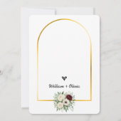 Invitation Mariage Rustique Géométrique Or avec Verdure Vert (Dos)