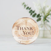 Invitation Mariage rustique  grain de bois Merci photo person (Debout devant)