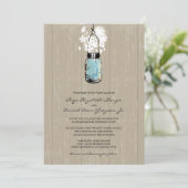 Invitation Mariage rustique Hanging Mason Jar (Debout devant)