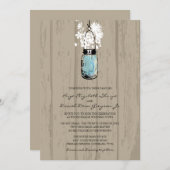 Invitation Mariage rustique Hanging Mason Jar (Devant / Derrière)