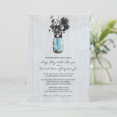 Invitation Mariage rustique Hanging Mason Jar (Debout devant)
