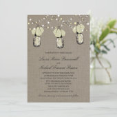 Invitation Mariage rustique Hanging Mason Jar Hydrangea (Debout devant)