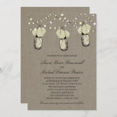 Invitation Mariage rustique Hanging Mason Jar Hydrangea (Devant / Derrière)