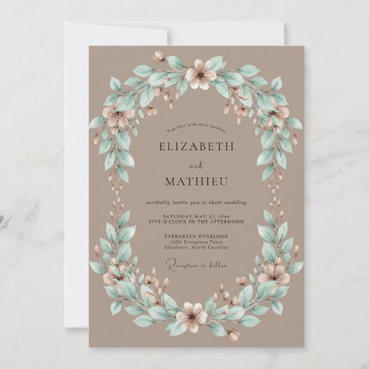 Invitation Mariage rustique harmonieux (Devant)
