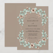 Invitation Mariage rustique harmonieux (Devant / Derrière)