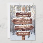 Invitation Mariage Rustique Hiver Merveilleux Lumières de la  (Devant)