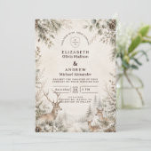 Invitation Mariage rustique intemporel d'hiver (Debout devant)