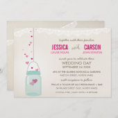 Invitation MARIAGE RUSTIQUE INVITER mignon mâle jarre amour c (Devant / Derrière)