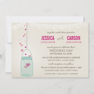 Invitation MARIAGE RUSTIQUE INVITER mignon mâle jarre amour c