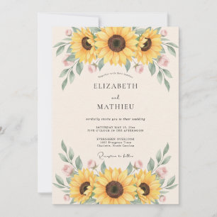 Invitation Mariage Rustique Jaune Vibrant