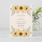 Invitation Mariage Rustique Jaune Vibrant (Debout devant)