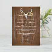 Invitation Mariage Rustique La Chasse Est Finie (Debout devant)