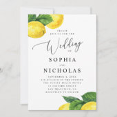 Invitation Mariage rustique Lemon Grove | Citrus aquarelle (Devant)