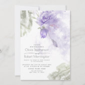 Invitation Mariage | Rustique Lilac Purple Floral (Devant)