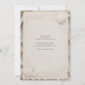 Invitation Mariage rustique lin côte coquillages (Dos)