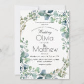 Invitation Mariage rustique Mariage Boho Eucalyptus Elégant (Devant)