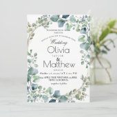 Invitation Mariage rustique Mariage Boho Eucalyptus Elégant (Debout devant)