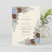 Invitation Mariage rustique marron frappant (Debout devant)