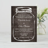 Invitation mariage rustique mason jar (Debout devant)