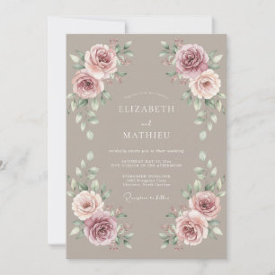 Invitation Mariage Rustique Mauve Mélancolique