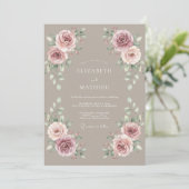 Invitation Mariage Rustique Mauve Mélancolique (Debout devant)