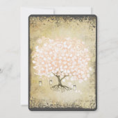Invitation Mariage Rustique Millennial Pink Heart Leaf Tree (Dos)