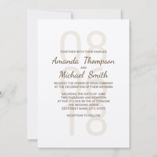 Invitation Mariage rustique moderne (Devant)