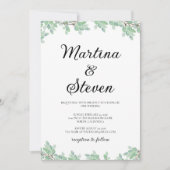 Invitation Mariage Rustique Moderne à la Eucalyptus (Devant)