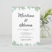 Invitation Mariage Rustique Moderne à la Eucalyptus (Debout devant)