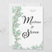 Invitation Mariage Rustique Moderne à la Eucalyptus (Dos)