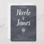 Invitation Mariage rustique moderne de grange avec grain de b (Devant)