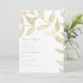 Invitation Mariage Rustique Moderne Doré Feuilles D'or Cérémo (Debout devant)