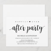 Invitation Mariage Rustique Moderne, écriture noire, Fugace d (Devant / Derrière)