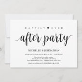 Invitation Mariage rustique moderne, écriture noire, fuite am (Devant)