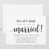 Invitation Mariage Rustique Moderne, Écriture Noire, Fuite de (Devant / Derrière)