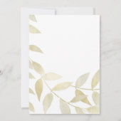 Invitation Mariage Rustique Moderne Feuilles Dorées Fiançaill (Dos)
