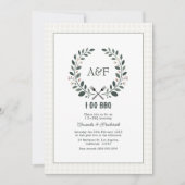 Invitation Mariage rustique Monogramme Je fais du BBQ (Devant)