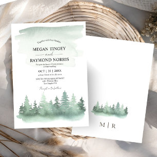 Invitation Mariage Rustique Montagne Pin