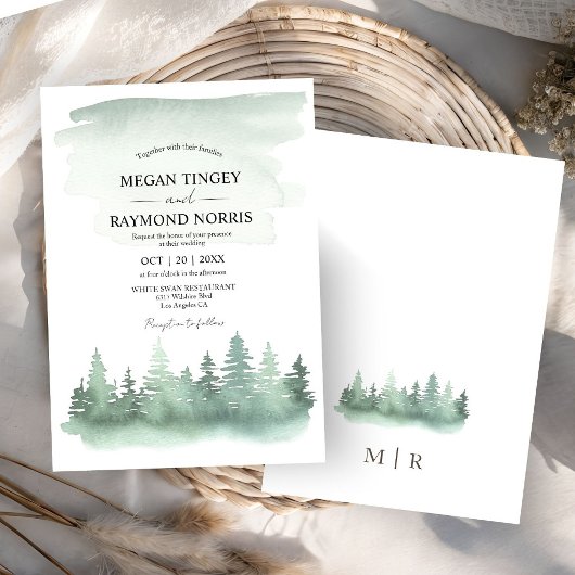 Invitation Mariage Rustique Montagne Pin