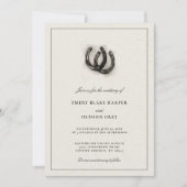Invitation Mariage rustique occidental de style vintage (Devant)